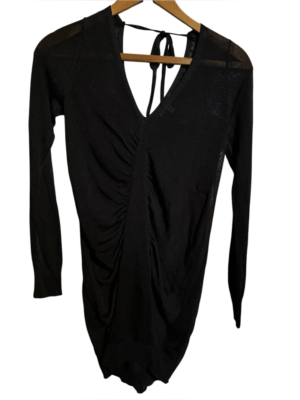 Silence + noise xs extra small black sheer bodycon longsleeve mesh dress ladies